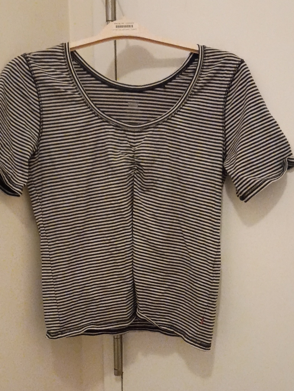 Levi's Black and White Striped Short Sleeve Tee